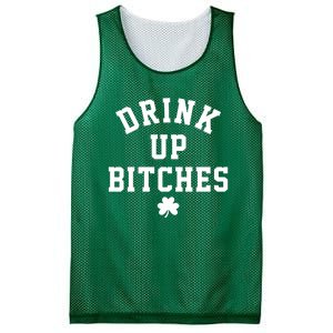 Drink Up Bitches Funny St Patrick's Day Party Mesh Reversible Basketball Jersey Tank