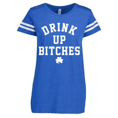 Drink Up Bitches Funny St Patrick's Day Party Enza Ladies Jersey Football T-Shirt