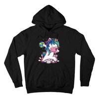 Dabbing Unicorn Bowling Birthday Party Gift For Hoodie