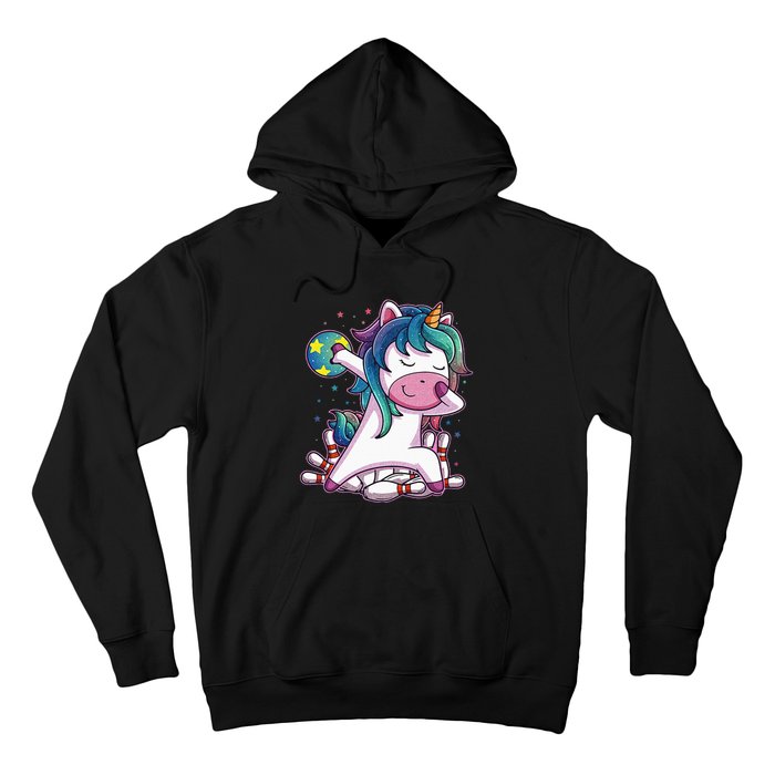 Dabbing Unicorn Bowling Birthday Party Gift For Hoodie