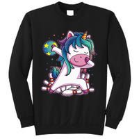 Dabbing Unicorn Bowling Birthday Party Gift For Sweatshirt