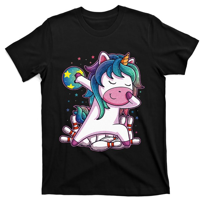 Dabbing Unicorn Bowling Birthday Party Gift For T-Shirt