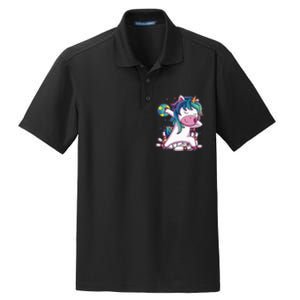 Dabbing Unicorn Bowling Birthday Party Gift For Dry Zone Grid Polo