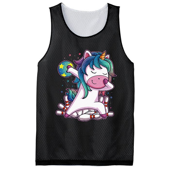 Dabbing Unicorn Bowling Birthday Party Gift For Mesh Reversible Basketball Jersey Tank