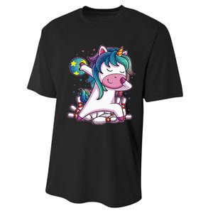 Dabbing Unicorn Bowling Birthday Party Gift For Performance Sprint T-Shirt