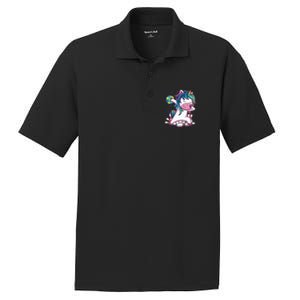 Dabbing Unicorn Bowling Birthday Party Gift For PosiCharge RacerMesh Polo