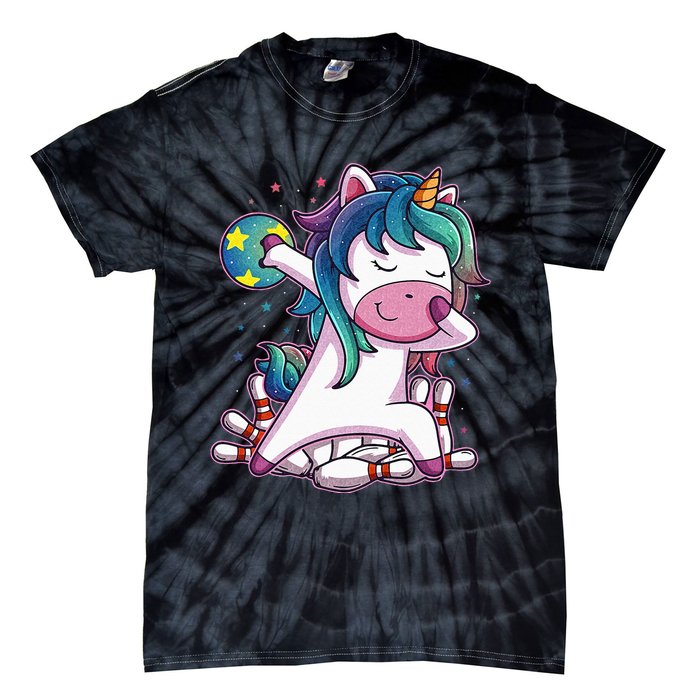 Dabbing Unicorn Bowling Birthday Party Gift For Tie-Dye T-Shirt