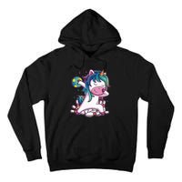 Dabbing Unicorn Bowling Birthday Party Gift For Tall Hoodie