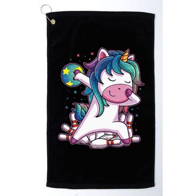 Dabbing Unicorn Bowling Birthday Party Gift For Platinum Collection Golf Towel