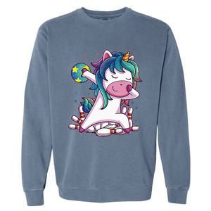 Dabbing Unicorn Bowling Birthday Party Gift For Garment-Dyed Sweatshirt