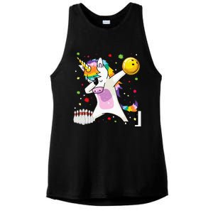 Dabbing Unicorn Bowling Funny Bowling Boy Girl Ladies PosiCharge Tri-Blend Wicking Tank