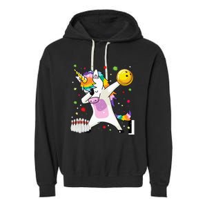 Dabbing Unicorn Bowling Funny Bowling Boy Girl Garment-Dyed Fleece Hoodie