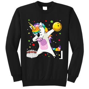 Dabbing Unicorn Bowling Funny Bowling Boy Girl Sweatshirt