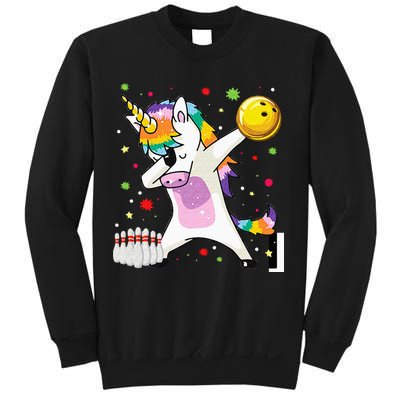 Dabbing Unicorn Bowling Funny Bowling Boy Girl Sweatshirt