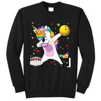 Dabbing Unicorn Bowling Funny Bowling Boy Girl Sweatshirt