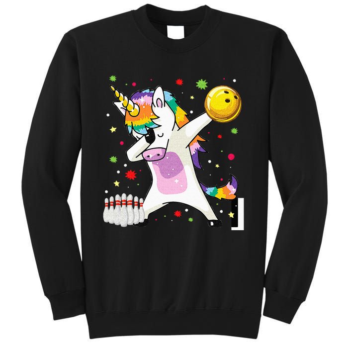 Dabbing Unicorn Bowling Funny Bowling Boy Girl Sweatshirt