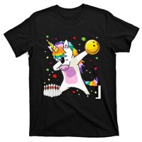 Dabbing Unicorn Bowling Funny Bowling Boy Girl T-Shirt