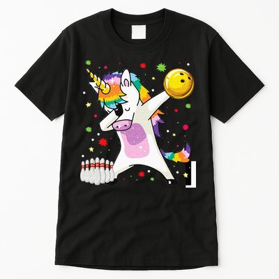 Dabbing Unicorn Bowling Funny Bowling Boy Girl Tall T-Shirt