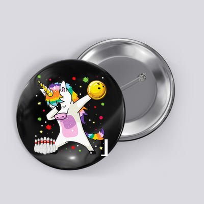Dabbing Unicorn Bowling Funny Bowling Boy Girl Button