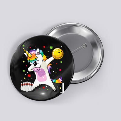 Dabbing Unicorn Bowling Funny Bowling Boy Girl Button