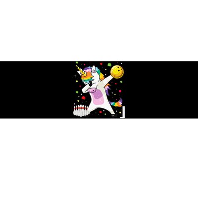 Dabbing Unicorn Bowling Funny Bowling Boy Girl Bumper Sticker