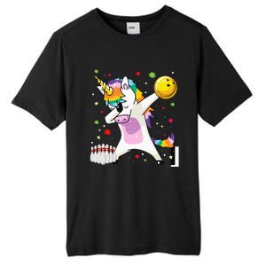 Dabbing Unicorn Bowling Funny Bowling Boy Girl Tall Fusion ChromaSoft Performance T-Shirt