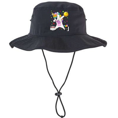 Dabbing Unicorn Bowling Funny Bowling Boy Girl Bucket Hat