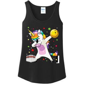 Dabbing Unicorn Bowling Funny Bowling Boy Girl Ladies Essential Tank