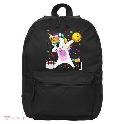 Dabbing Unicorn Bowling Funny Bowling Boy Girl 16 in Basic Backpack