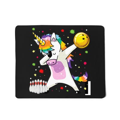 Dabbing Unicorn Bowling Funny Bowling Boy Girl Mousepad