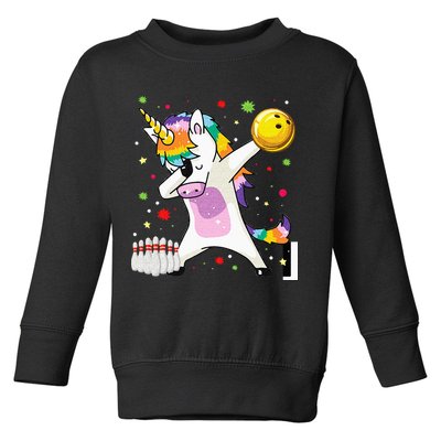 Dabbing Unicorn Bowling Funny Bowling Boy Girl Toddler Sweatshirt