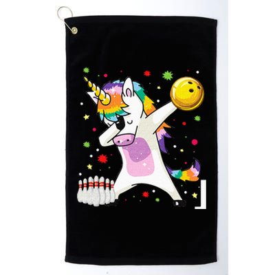 Dabbing Unicorn Bowling Funny Bowling Boy Girl Platinum Collection Golf Towel