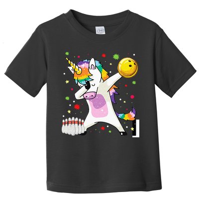 Dabbing Unicorn Bowling Funny Bowling Boy Girl Toddler T-Shirt