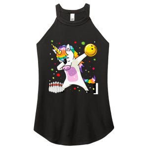 Dabbing Unicorn Bowling Funny Bowling Boy Girl Women's Perfect Tri Rocker Tank