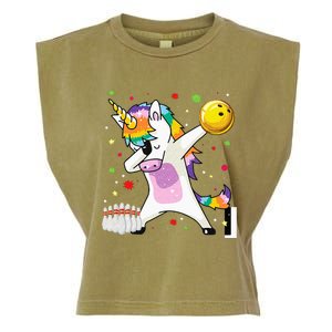 Dabbing Unicorn Bowling Funny Bowling Boy Girl Garment-Dyed Women's Muscle Tee