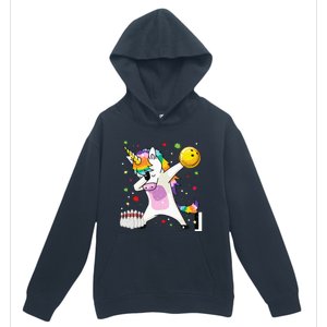 Dabbing Unicorn Bowling Funny Bowling Boy Girl Urban Pullover Hoodie