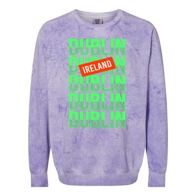 Dublin Ireland Typography Colorblast Crewneck Sweatshirt