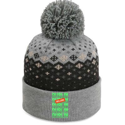 Dublin Ireland Typography The Baniff Cuffed Pom Beanie