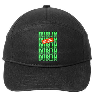 Dublin Ireland Typography 7-Panel Snapback Hat