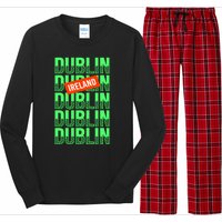 Dublin Ireland Typography Long Sleeve Pajama Set