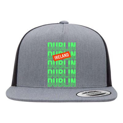 Dublin Ireland Typography Flat Bill Trucker Hat