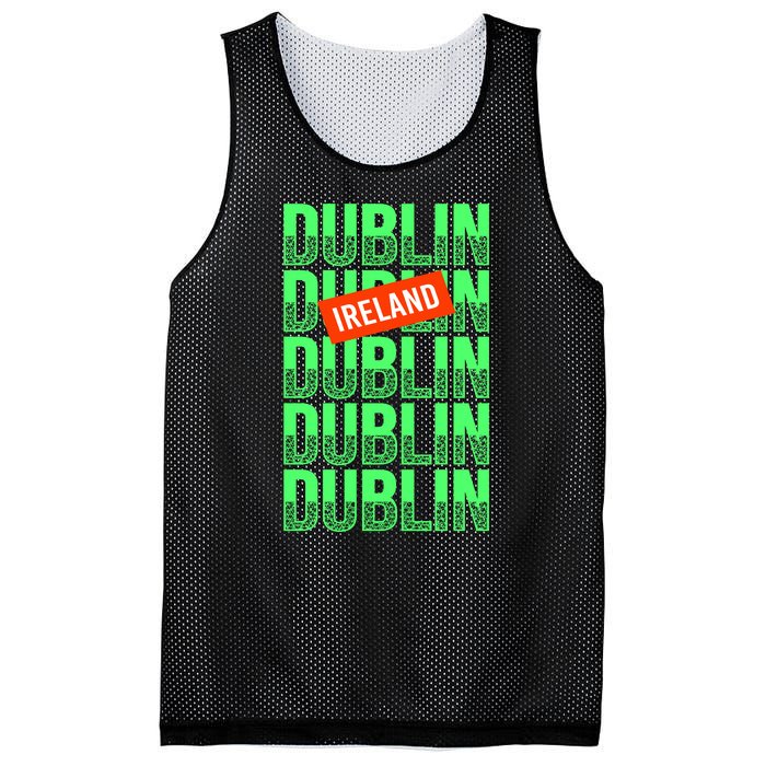 Dublin Ireland Typography Mesh Reversible Basketball Jersey Tank