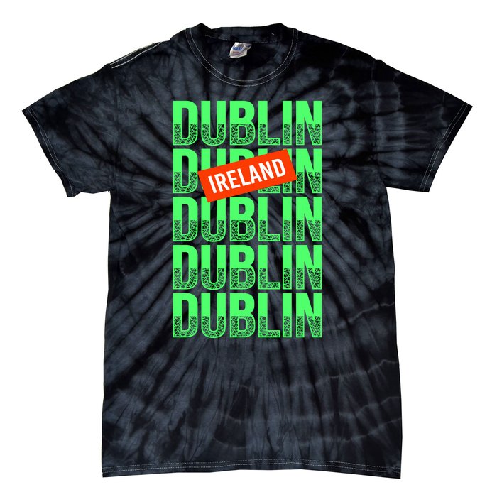 Dublin Ireland Typography Tie-Dye T-Shirt