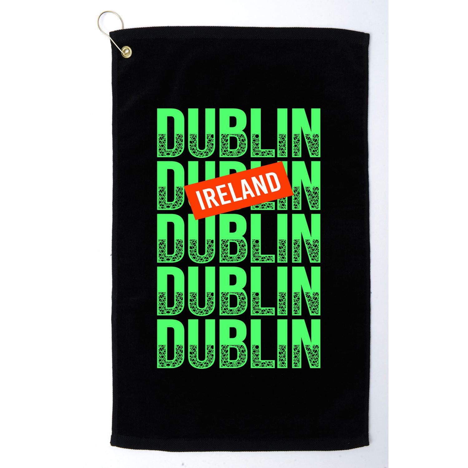 Dublin Ireland Typography Golf Towel