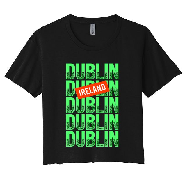 Dublin Ireland Typography Crop Top