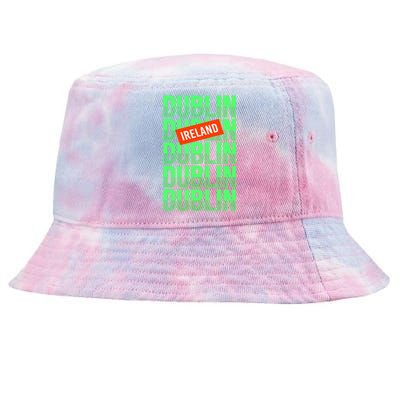 Dublin Ireland Typography Tie-Dyed Bucket Hat