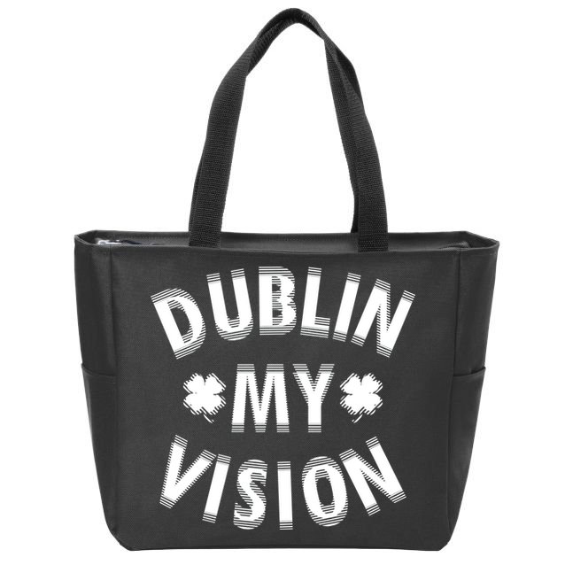 Dublin My Vision Drunk Clover St. Patrick's Day Drinking Zip Tote Bag