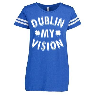 Dublin My Vision Drunk Clover St. Patrick's Day Drinking Enza Ladies Jersey Football T-Shirt