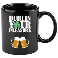 Dublin Your Pleasure Irish Beer Clover 11oz C Handle Ceramic Mug