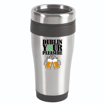 Dublin Your Pleasure Irish Beer Clover 16oz Travel Tumbler